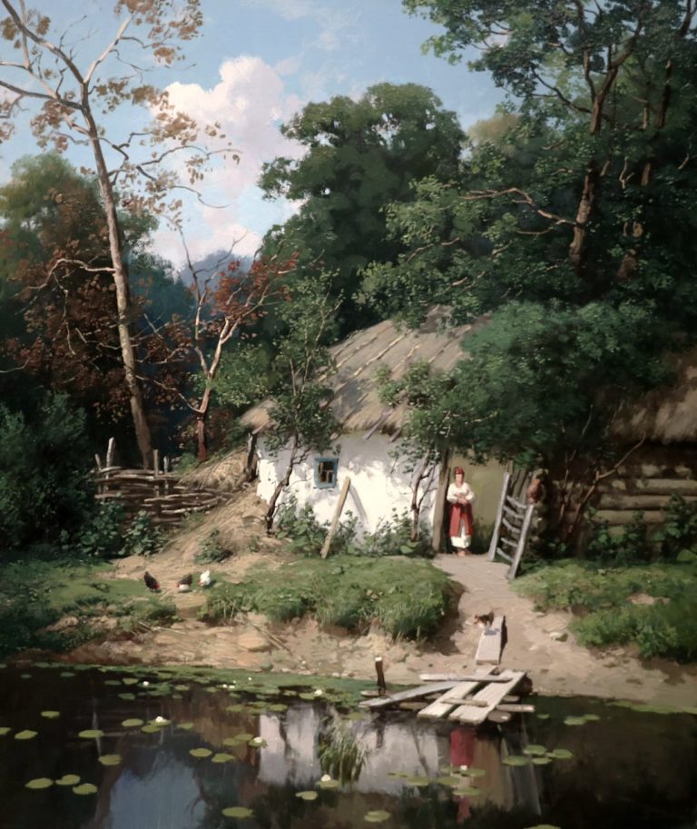 "Near the house", 2023, (Copy by S. Kiselyov) 70x60 cm